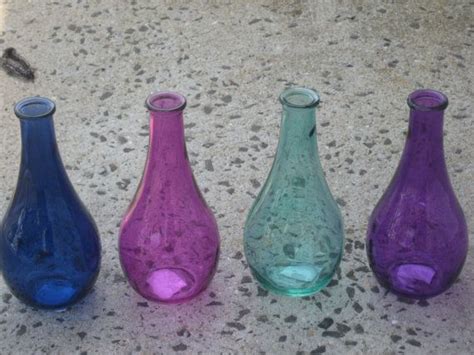 Colorful Glass Bottle Vases Purple Pink Cobalt By Embellish1122 5 00 Colored Glass Bottles