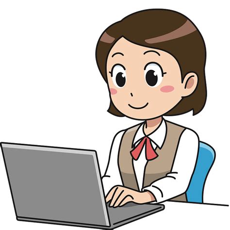 Student Working With Her Laptop Clipart Free Download Transparent Png