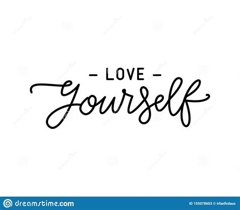 Love Yourself Quote Stock Vector Illustration Of