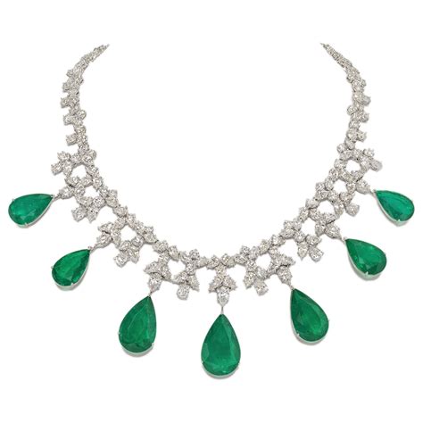 Emerald And Diamond Necklace High Jewellery Jahan Jewellery
