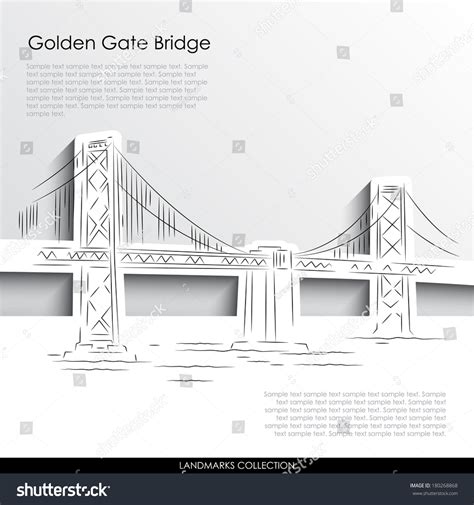 San Francisco Golden Gate Bridge Abstract Silhouette On White Paper