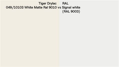 Tiger Drylac 049 10103 White Matte Ral 9010 Vs RAL Signal White RAL