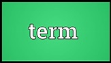 Term Meaning - YouTube