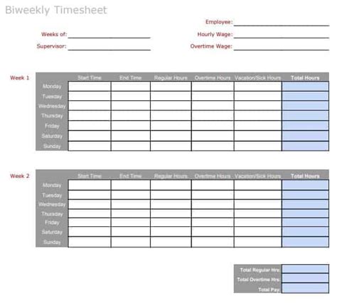 Free Downloadable Time Sheet Templates For Your Small Business
