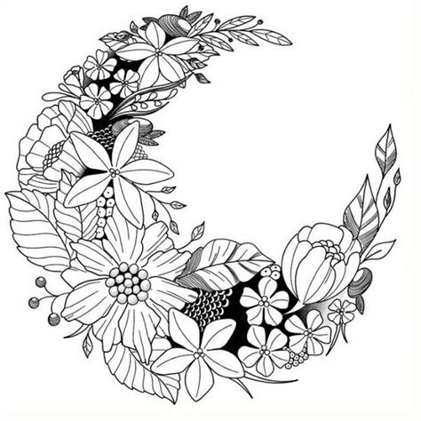 Pin By 🦊ЛисенокХмык🦊 On Tatoo Ideas Moon Coloring Pages Flower