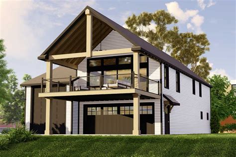 Craftsman Garage Apartment Plan With An Rv Bay 135164gra