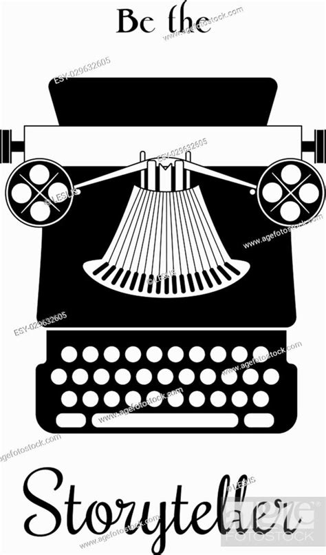 Vector Illustration Of Typewriter Silhouette Vector Eps 10 Stock