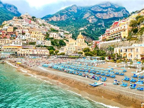 Positano Ariel View Of The Beach Amalfi Coast The Globetrotter GP