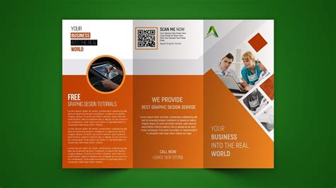 Business Tri Fold Brochure Design Photoshop Tutorial Youtube