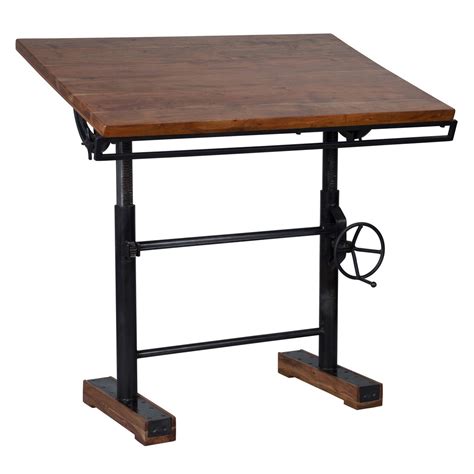 Steampunk Industrial Crank Adjustable Standing Desk 46 Zin Home