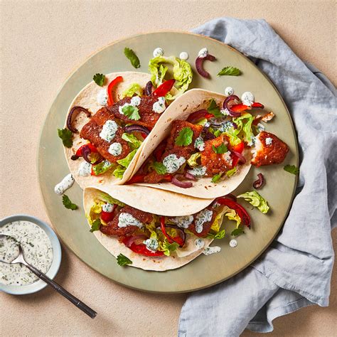 Baja Style Fish Tacos With Coriander Mayo Recipe Gousto