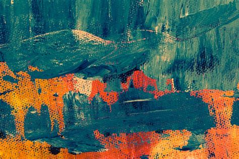 Hd Wallpaper Teal And Orange Abstract Painting Acrylic Art Artistic
