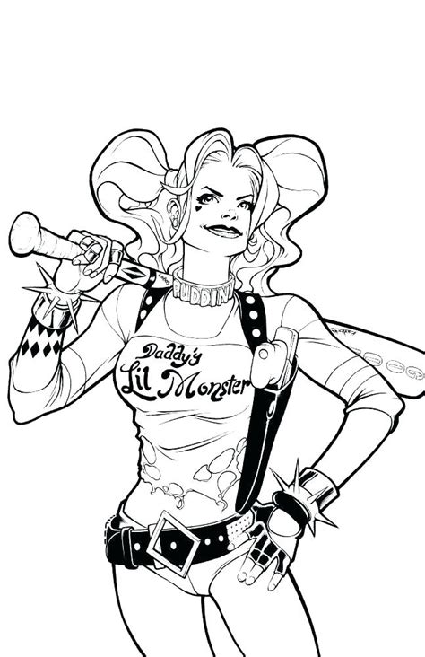 Suicide Squad Harley Quinn And Joker Coloring Pages Coloring Pages