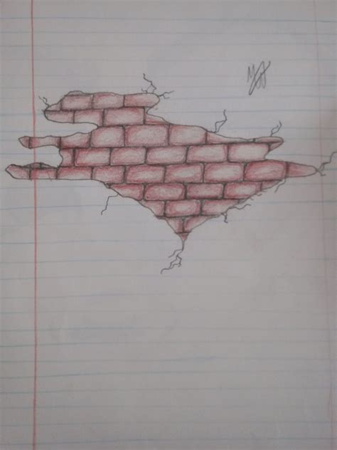 Visit www.circlelineartschool.com to join my new online drawing course for beginners. Brick wall in lined paper. | Drawings on lined paper, Art ...