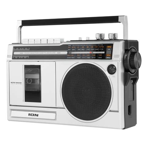 Ion Mp3cassette Tape Boombox Silver Isp113asl