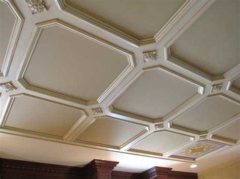 Coffered ceilings are a very classic architectural detail consisting of a series of rectangular, square, or octagon grids in essentially coffered ceilings have a decorative 3d grid embedded into them. Stencil a Coffered Ceiling Like a Pro
