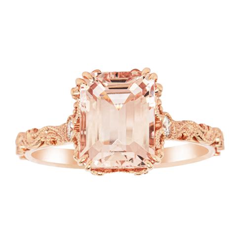 18ct Rose Gold Morganite And Diamond Romanov Ring Walker And Hall