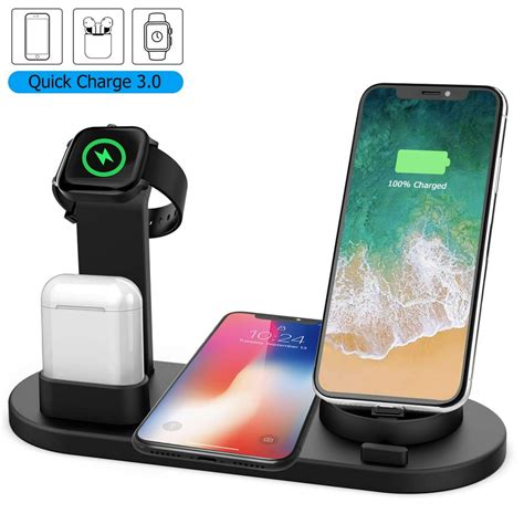Wireless Charger 4 In 1 Wireless Charging Dock For Apple Watch And