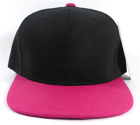 Wholesale Blank Snapback Hats Caps Black Hot Pink