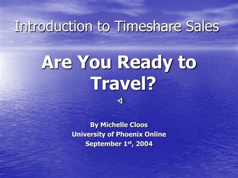 PPT - Introduction to Timeshare Sales PowerPoint Presentation, free ...