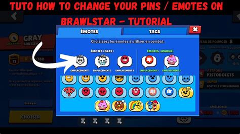 Tuto How To Change Your Pins Emotes On Brawlstar Tutorial Tutoriel