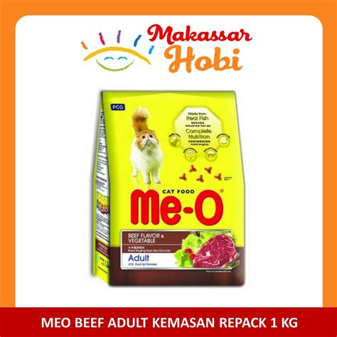 Jual Makanan Kucing Meo Me O Beef Adult Repack 1kg 1 Kg Dry Cat Food