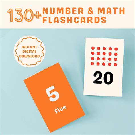 Number And Math Flashcards Learning Tool Educational Etsy