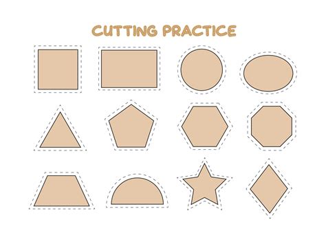 Cutting Practice For Kids 2d Shapes Cutting Scissor Skills For