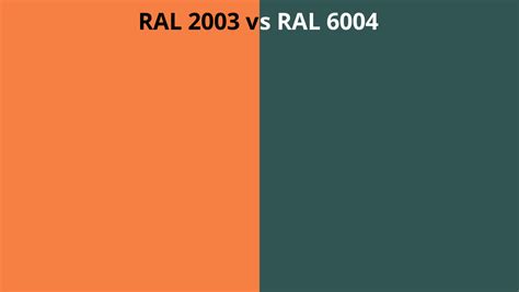 RAL 2003 Vs 6004 RAL Colour Chart UK