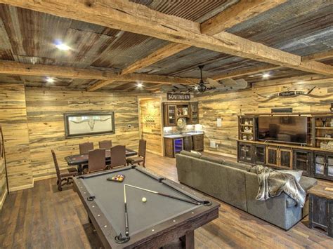 Game Room Hot Tub Outdoor Cabin Rustic Luxe