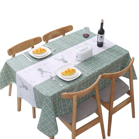 100 Waterproof Pvc Table Cloth Oil Proof Spill Proof Vinyl Rectangle