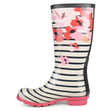 Brinley Co Womens Rubber Patterned Rain Boots