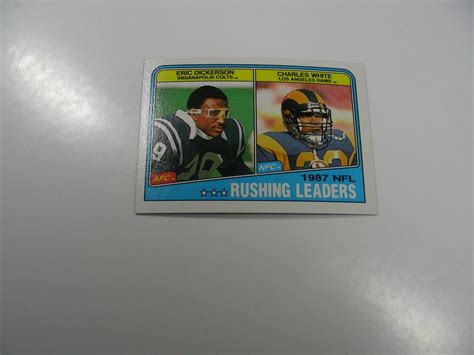 Eric Dickersoncharles White 1988 Topps 1987 Nfl Rushing Leaders Card