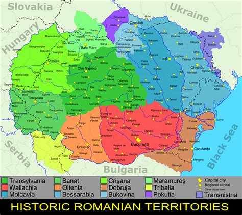 Romanian Territories Romania Map History Of Romania Romania