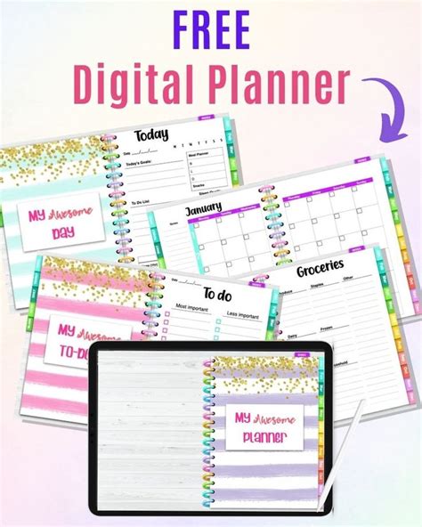 Free Digital Planner With Hyperlinks Digital Planner Study