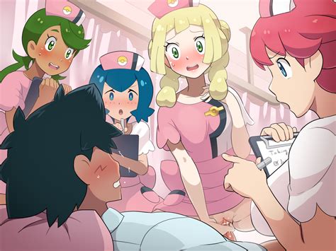 Lana Pokemon Lillie Pokemon Mallow Pokemon Nurse Joy Satoshi