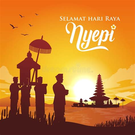 Selamat Hari Raya Nyepi Translation Happy Day Of Silence Nyepi Stock