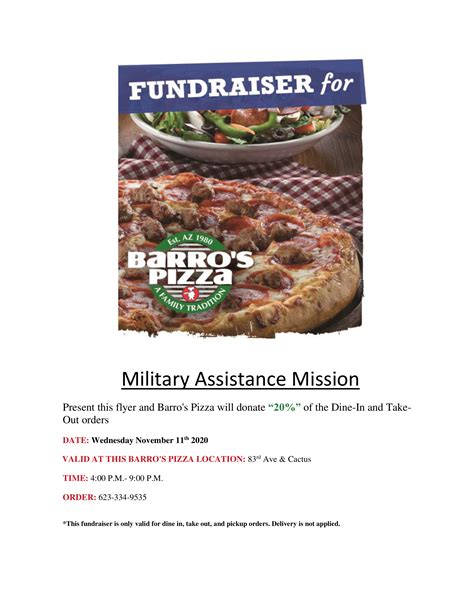 Come visit your nearby arby's restaurant at 18735 north 83rd avenue peoria az ~zip~. Dine2Donate - Military Assistance Mission