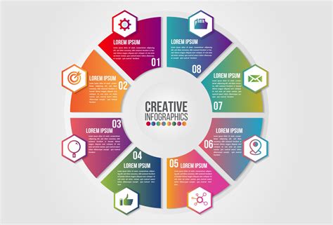 Infographics Chart 8 Steps Options Business Concept Circular Timeline