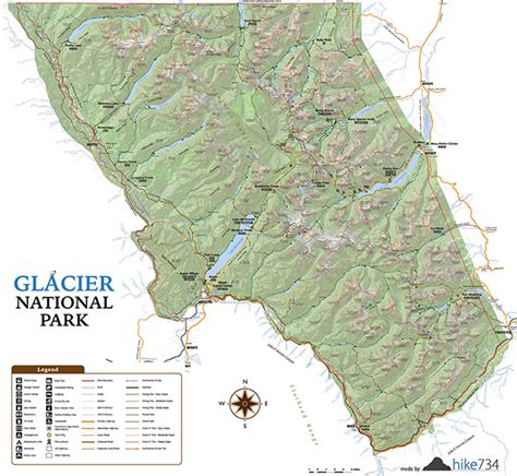 Glacier National Park Hiking Map The World Map