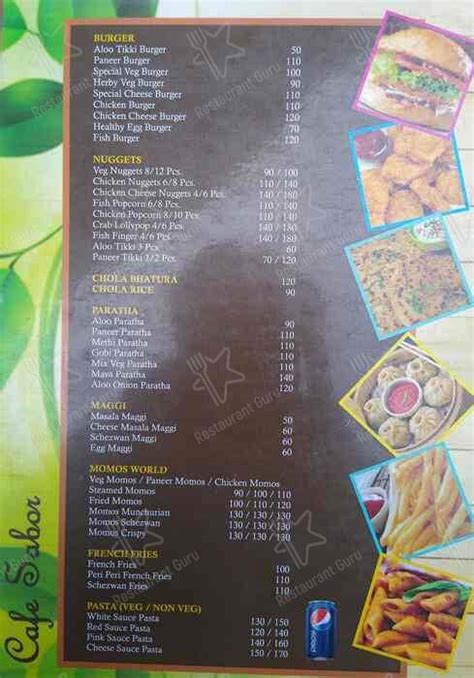 Menu At Cafe Sabor Pune