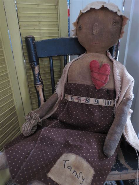 Tansyhandmade Primitive Doll By Lynn Higbie Of The Button Box