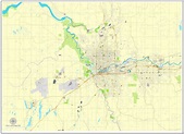 Spokane, Washington, US, exact printable vector street City Plan map V ...