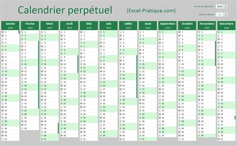 Applications Excel Calendriers