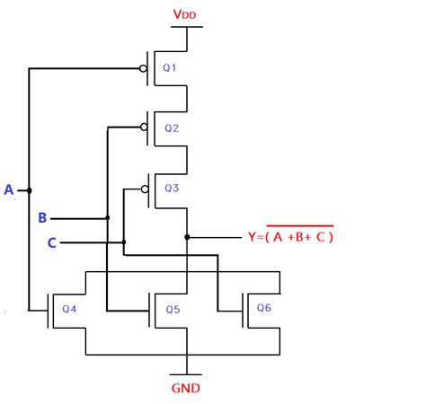 Solved Design A 3 Input Nor Gate Using Cmos Technology And Provide