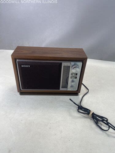 Vintage 1980s Sony Icf 9740w Simulated Wood Grain Amfm Table Radio As