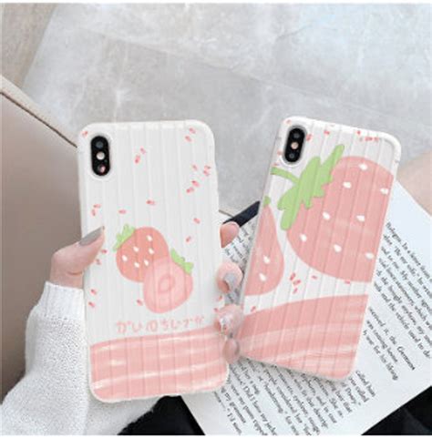 Cute Strawberry Pink Phone Case For Iphone Xsmax Xs X 8 7 6 6s Etsy