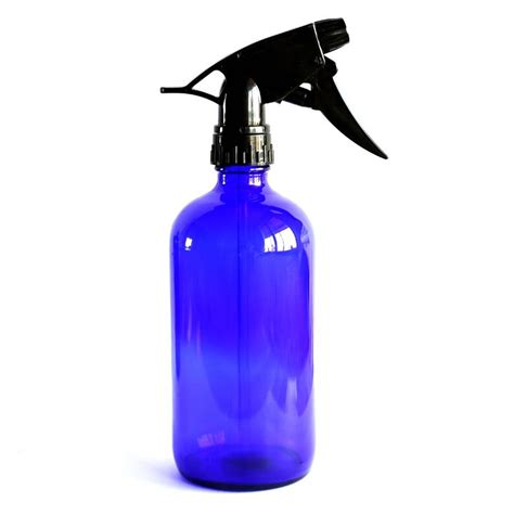16 Oz Glass Spray Bottle With Glass Straw Cobalt Blue Glass Etsy
