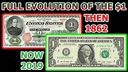 Full Evolution Of The One Dollar Bill - From 1862 to Today - YouTube