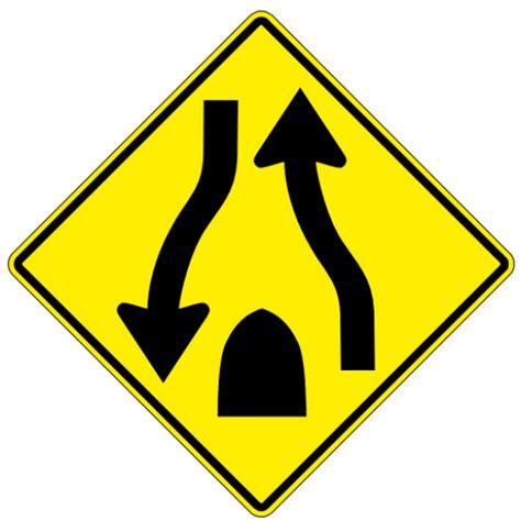 White divided highway ends sign. WA-32 Divided Highway Ends - TS Signs Printing & Promo
